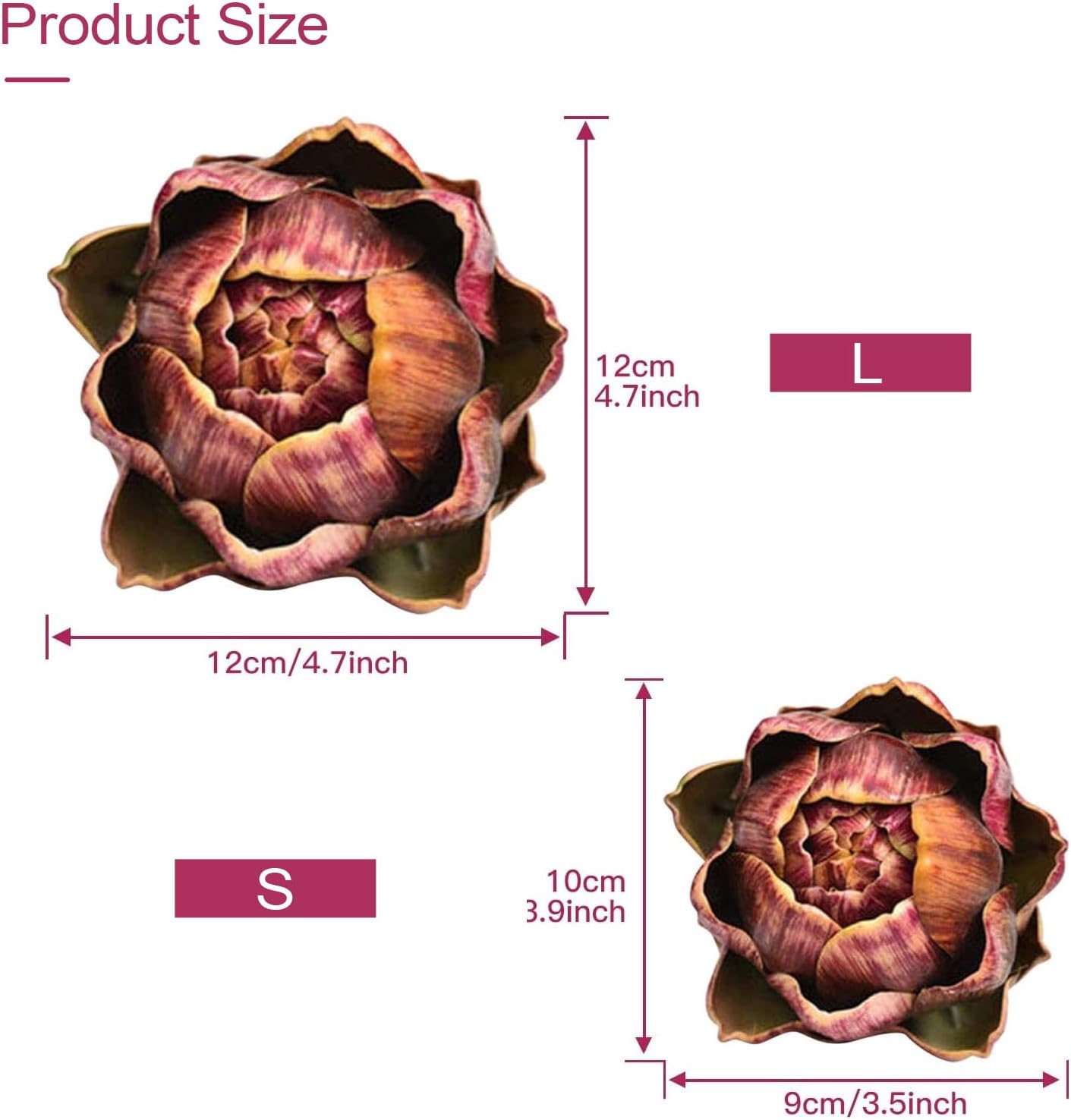Realistic Artificial Artichoke Purple Small 6pcs