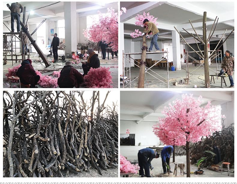 6FT Artificial Cherry Blossom Tree with Natural Wood Trunk