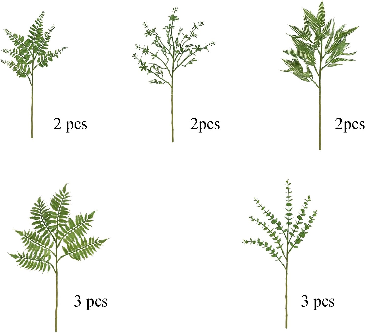 12 Pcs Mixed Eucalyptus Leaves Stems for Wedding Decor