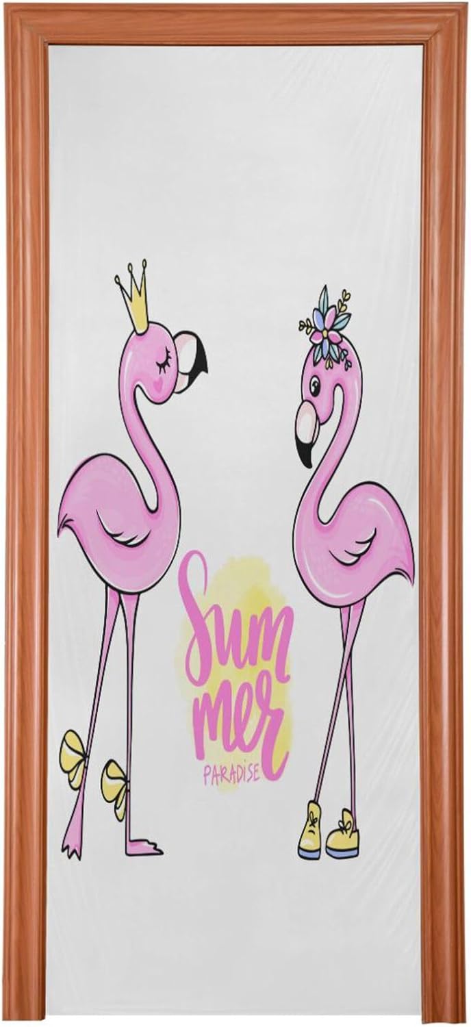 Susiyo Pink Flamingos Door Cover Halloween Decoration Set