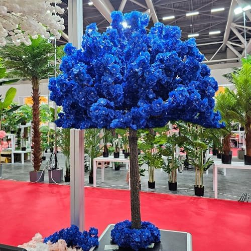 QIUPAI Artificial Cherry Blossom Tree Light Blue Wishing Tree 1mx08m