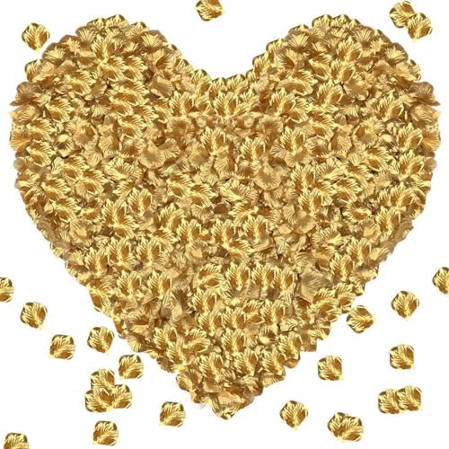 1000 Pieces Gold Artificial Rose Petals for Romantic Decor