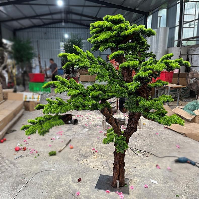 Artificial Green Pine Tree 1x08m Real Wood Stem