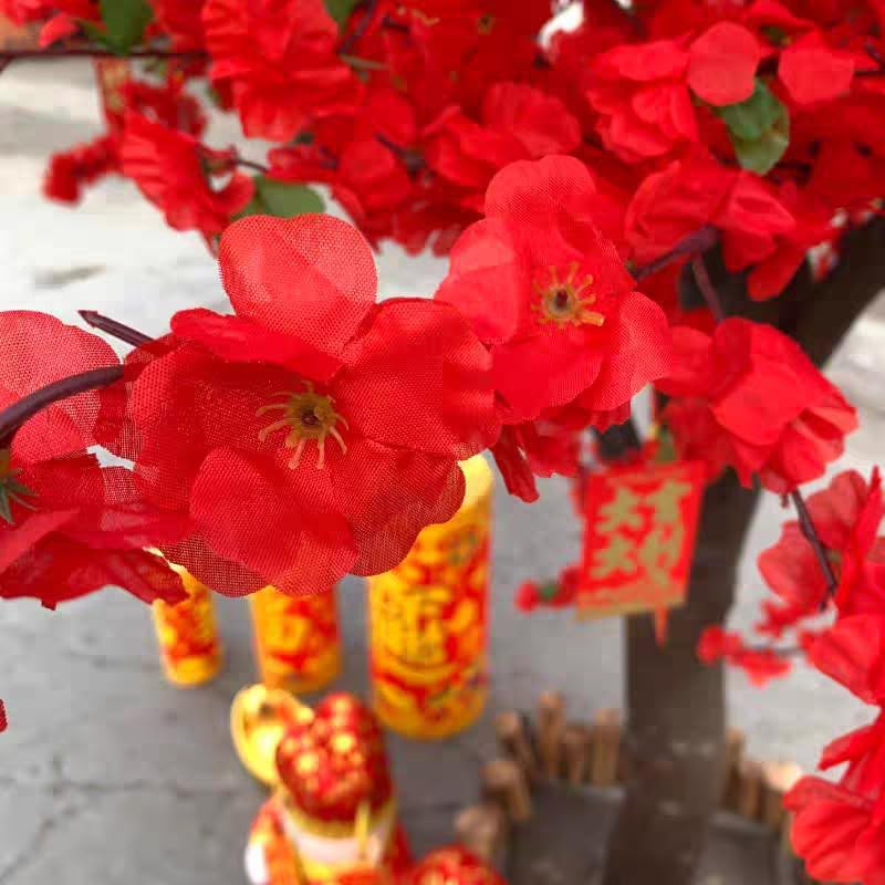 Faux Peach Blossom Tree Artificial Realistic Fake Tree