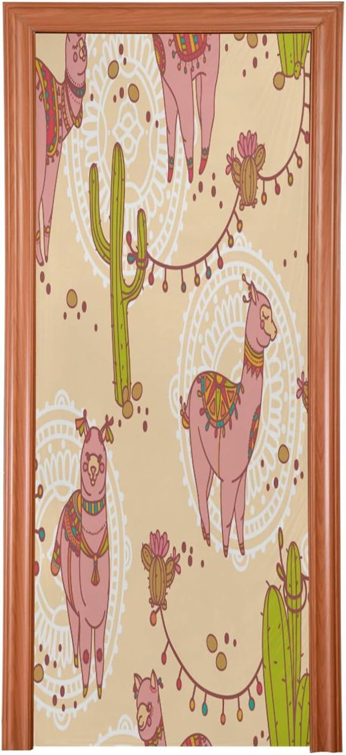 Susiyo Cute Doodle Alpaca Halloween Door Cover