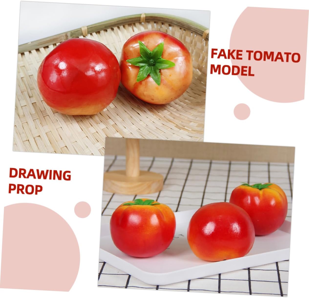 Zerodeko Realistic Foam Tomato Decor Models 4pcs