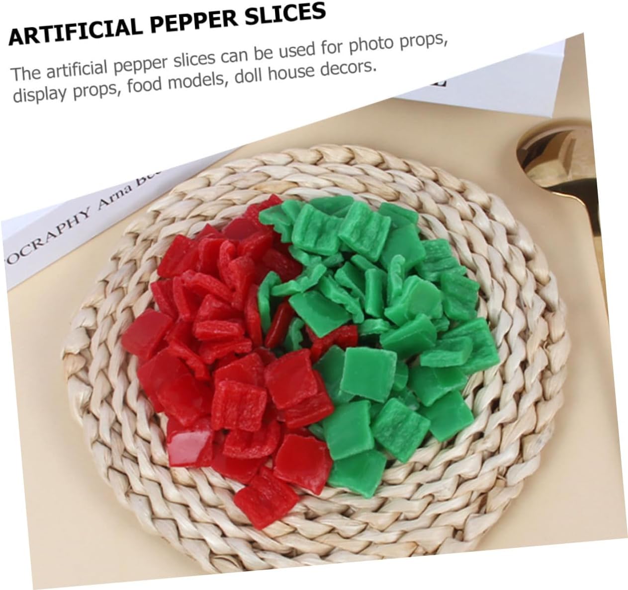 25PCS Artificial Pepper Slice Decor for Home Restaurant Display