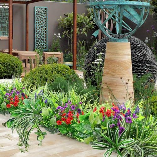 14 Bundles Artificial Plants Outdoor Greenery