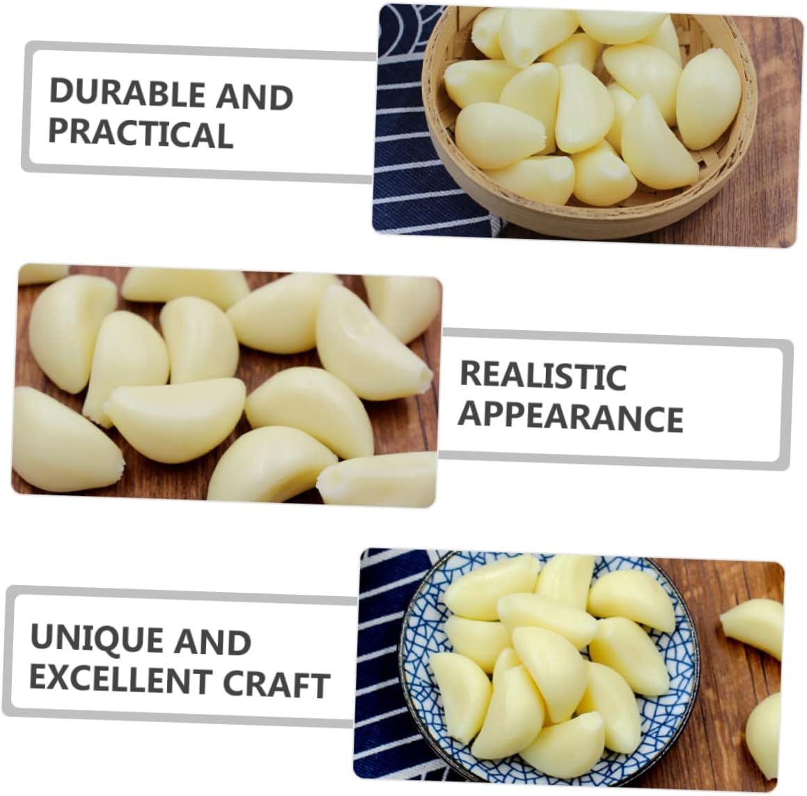 10pcs Simulated Garlic Cloves for Photography and Display
