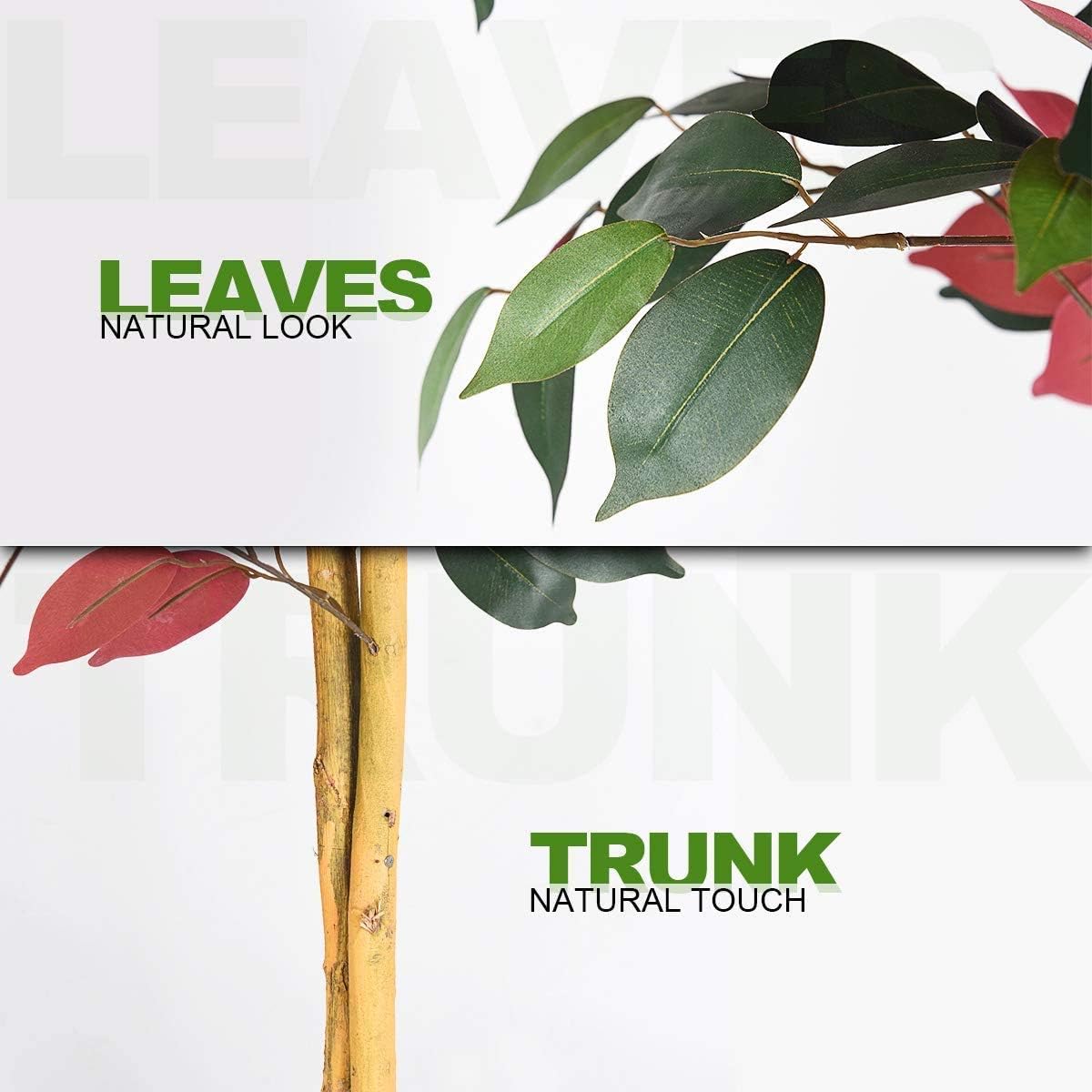 LDAILY LUARANE 4ft Artificial Ficus Tree with Cement Pot