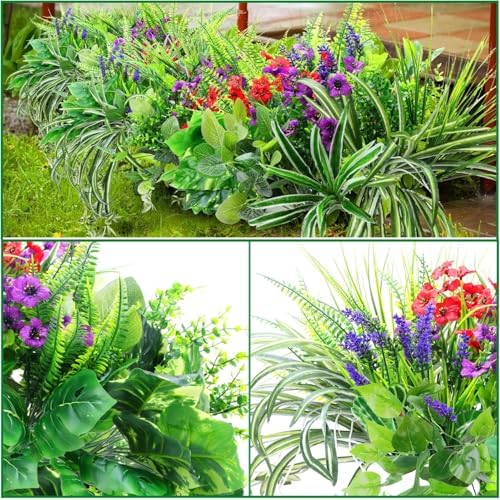 14 Bundles Artificial Plants Outdoor Greenery