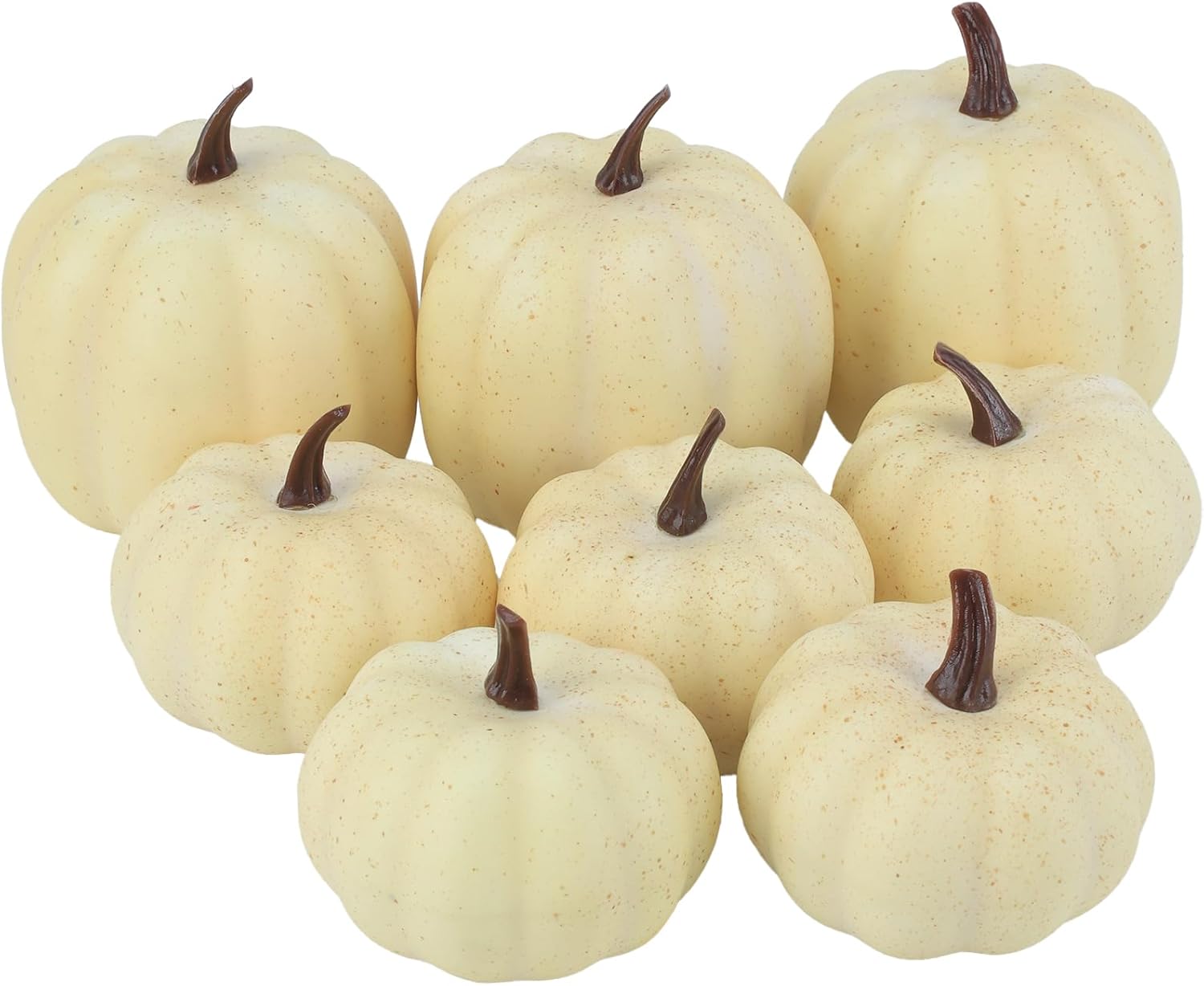 8 Pcs White Artificial Pumpkins for Thanksgiving Centerpiece