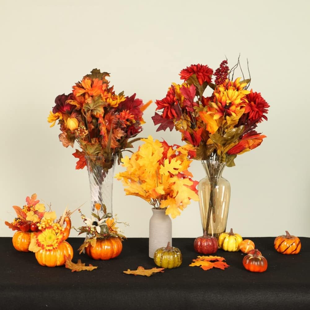 Ochine Artificial Mini Pumpkins Fall Wreath Decorations