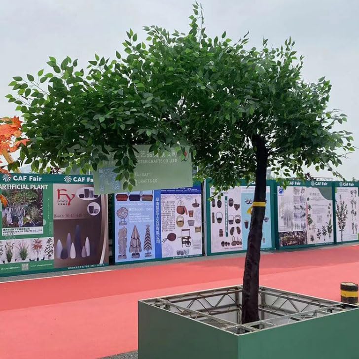 Artificial Green Banyan Tree with Real Wood Trunk