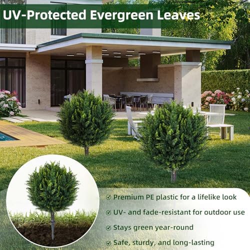 252 Inch Artificial Cedar Topiary 2 Pack
