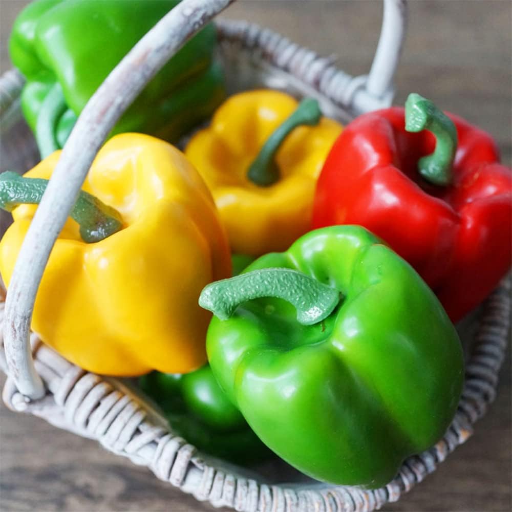 Lorigun Artificial Bell Peppers 3 Pcs Red Green Yellow