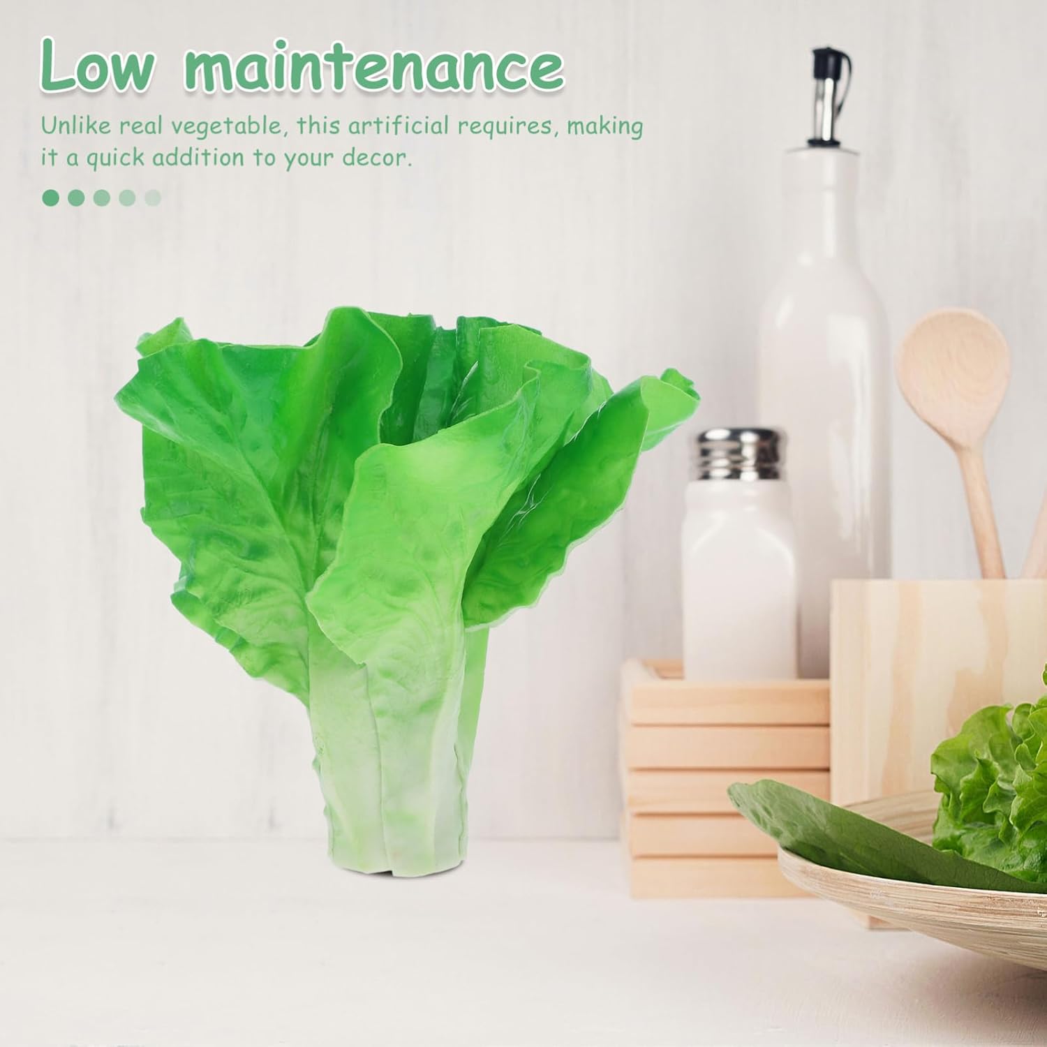 PRETYZOOM Realistic Artificial Lettuce Leaves Salad Decor