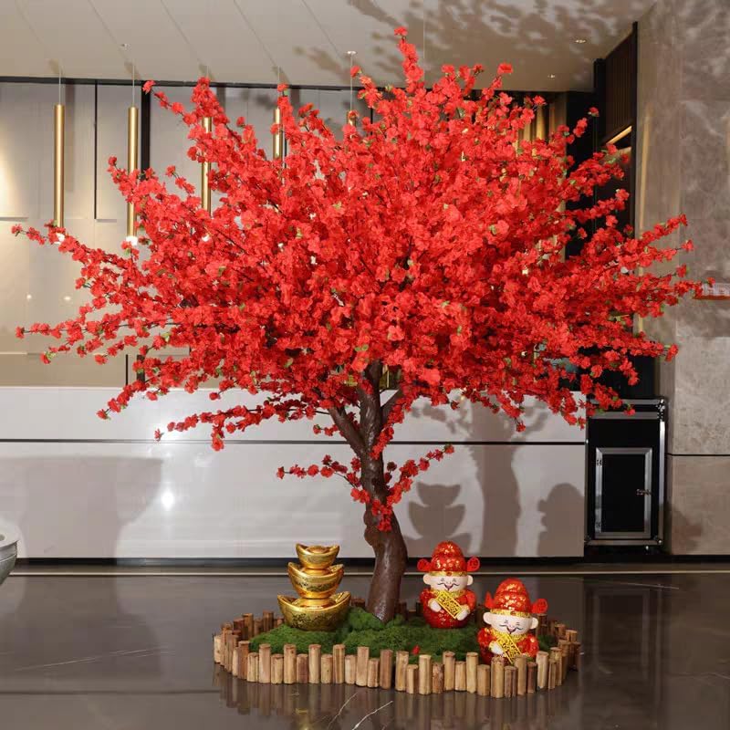 Faux Peach Blossom Tree Artificial Realistic Fake Tree
