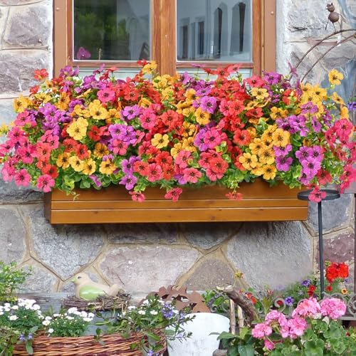 Waipfaru Artificial Flowers Outdoor Set 12 Bundles UV Resistant