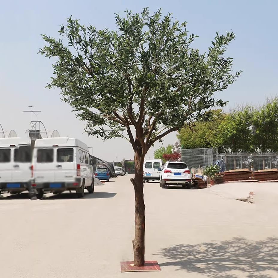 QIUPAI Decorative Olive Tree 1mx08m Artificial Green Plant