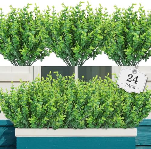 AGIRL 24 Bundles Artificial Plants Greenery Decor Set