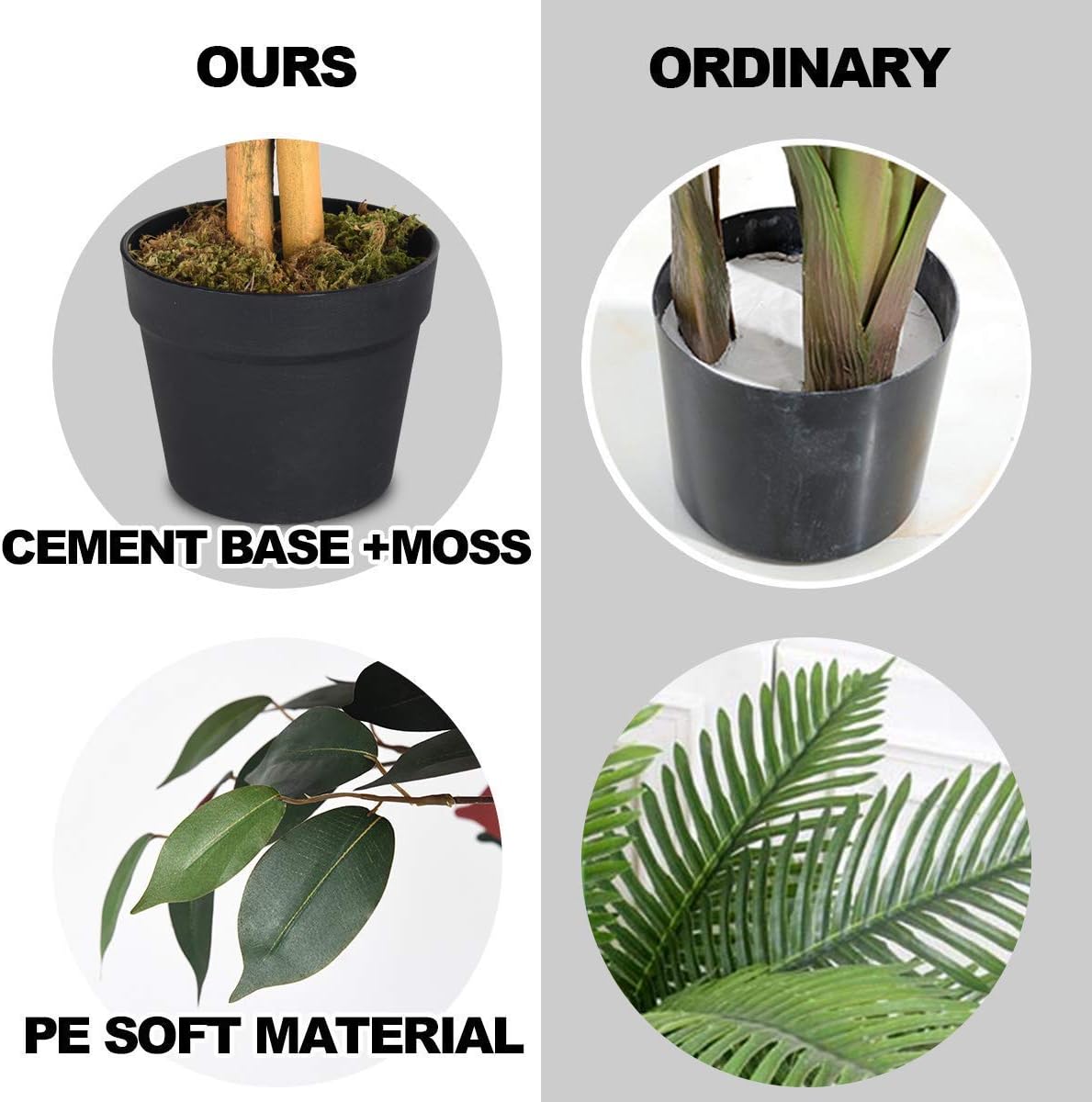COSTWAY Artificial Ficus Tree in Pot Green Red