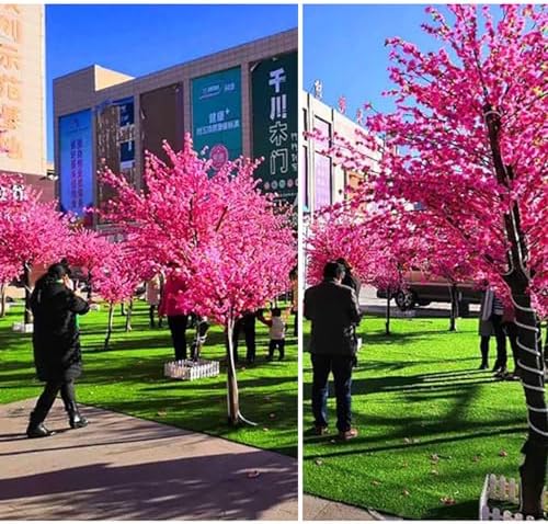 QIUPAI Artificial Peach Blossom Tree 1mx08m