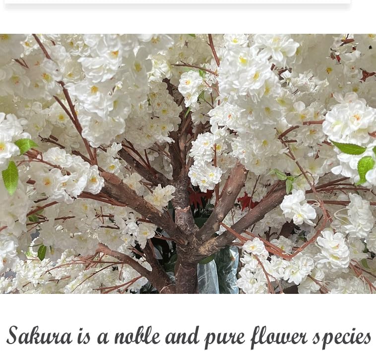 QIUPAI Artificial Cherry Blossom Tree 1x09m White Wishing Tree Decor