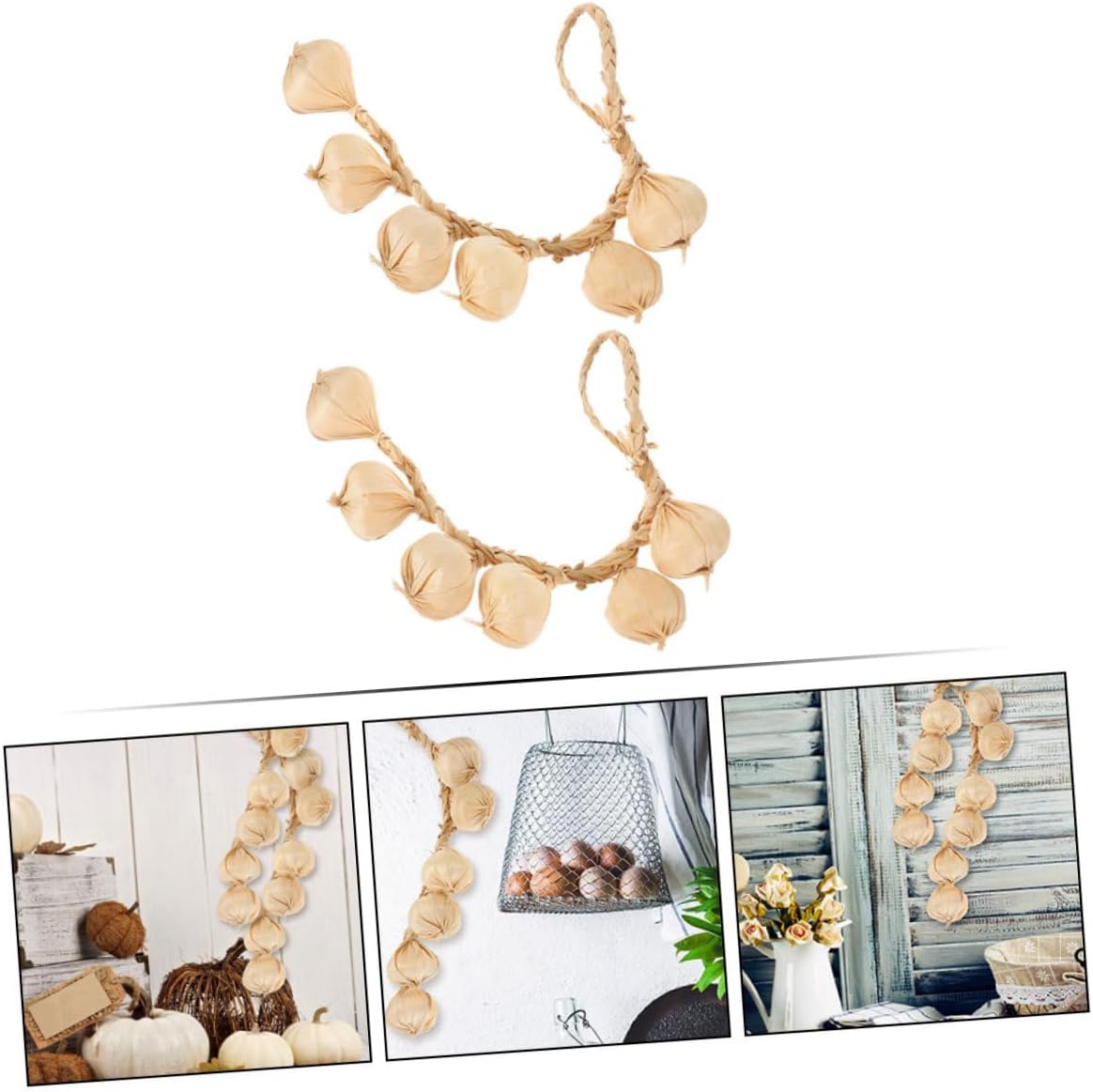 MAGICLULU Artificial Garlic String 2 Pack for Home Decor