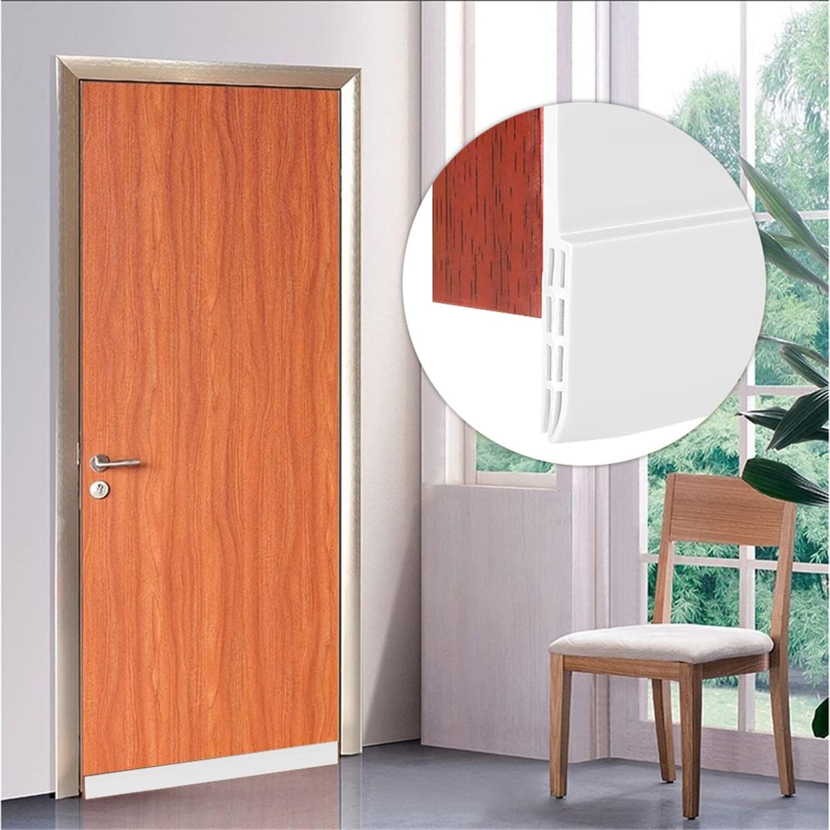 2Pcs Door Draft Stopper Self Adhesive Windscreen Seal Door Seal White