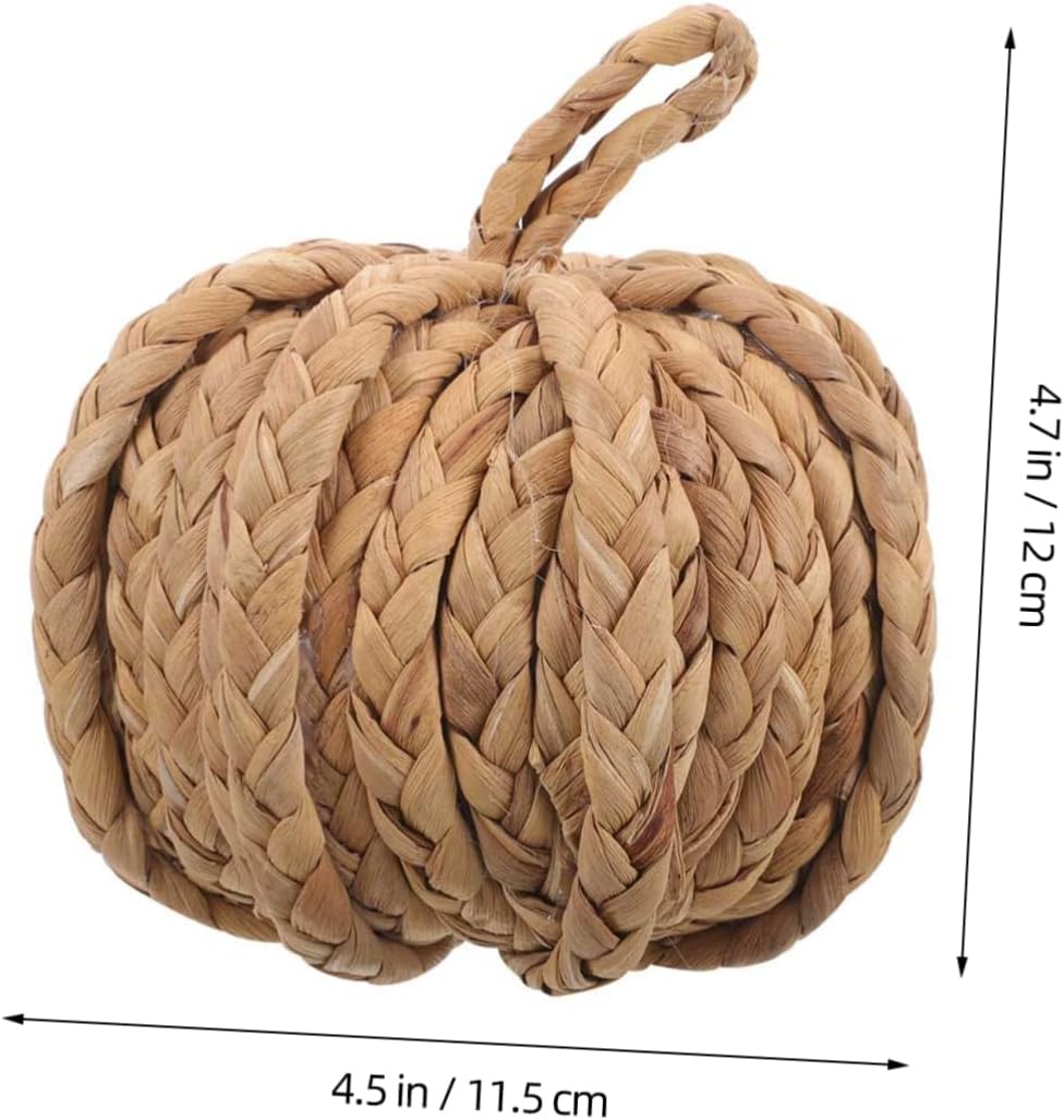 EXCEART Straw Woven Pumpkin Decor for Halloween and Christmas