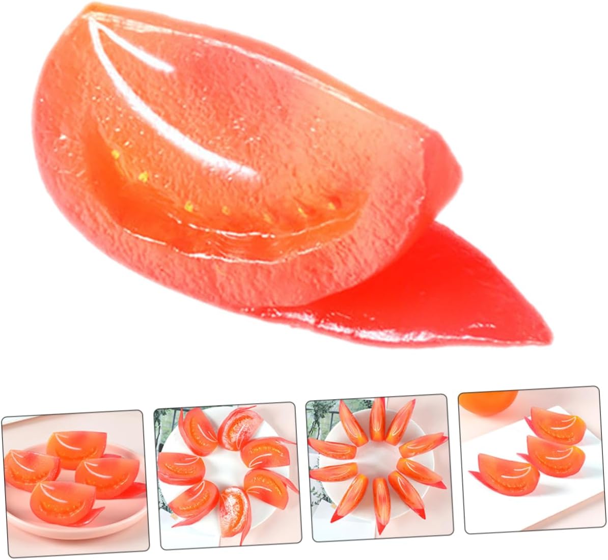 4pcs Lifelike Fake Tomato Slice Models for Home Decor