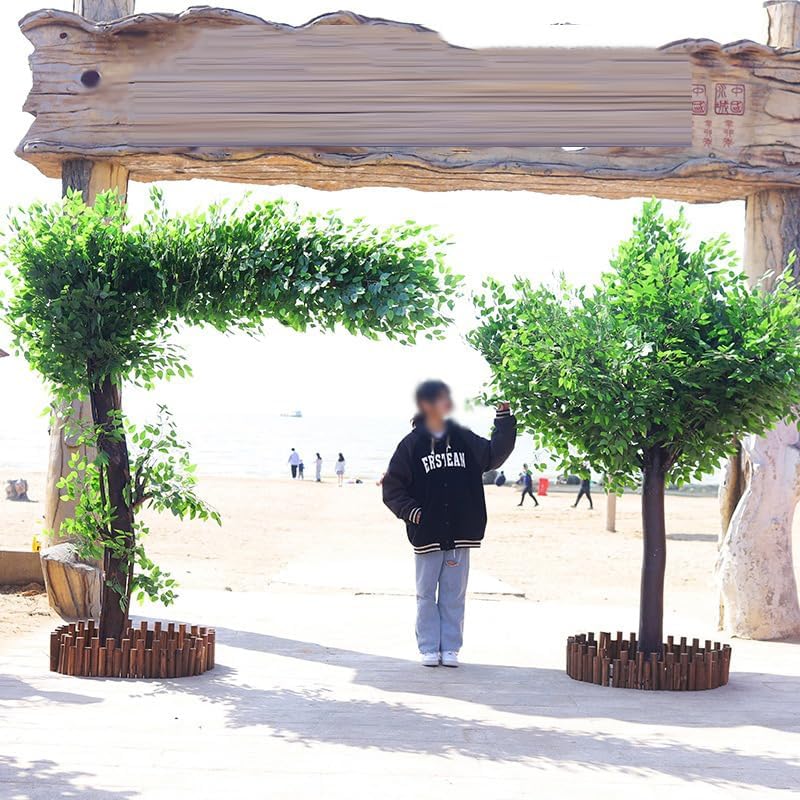 ESRADA Simulation Tree Artificial Silk Banyan Green Plant