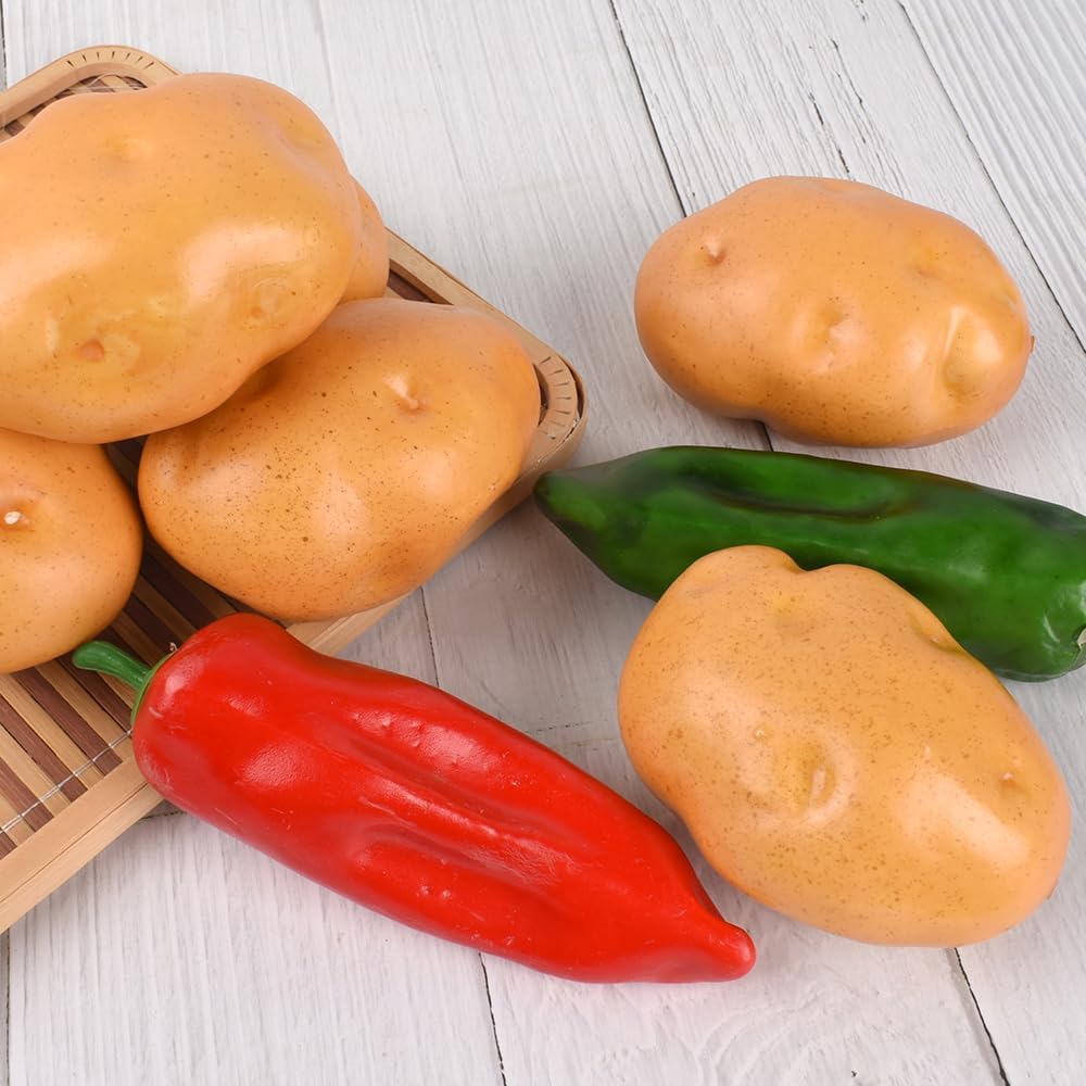 HUIANER Artificial Potatoes 6PCS for Home Kitchen Decor Photography