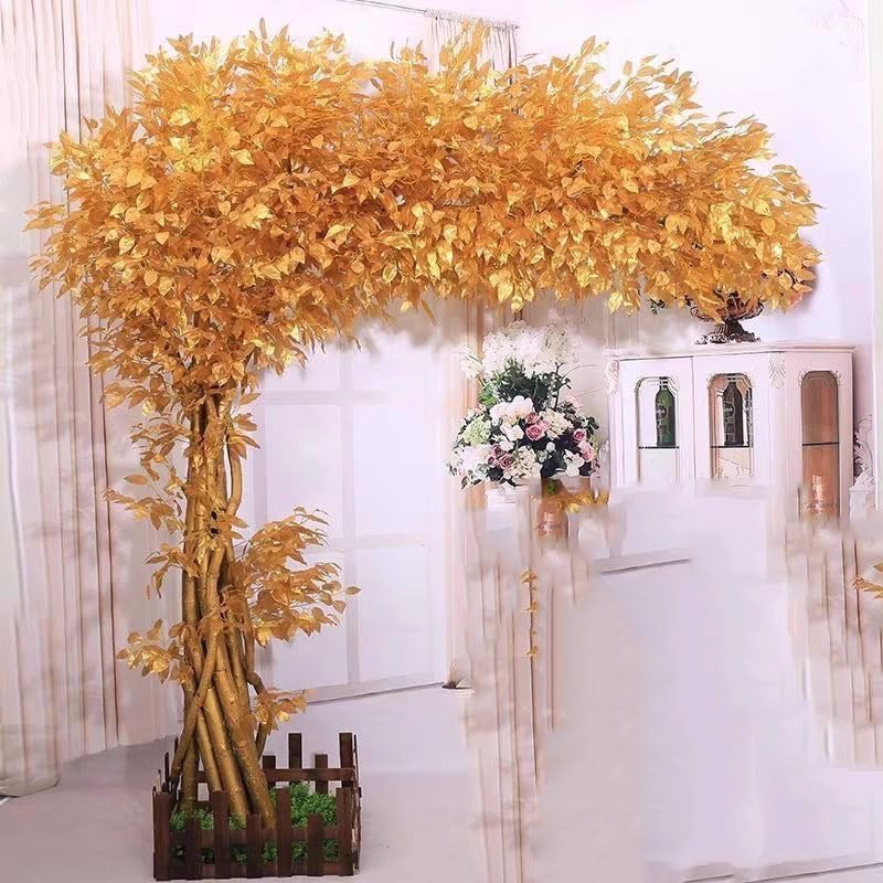 EUEUE Simulation Banyan Tree Artificial Gold Tree Wishing Tree Decor