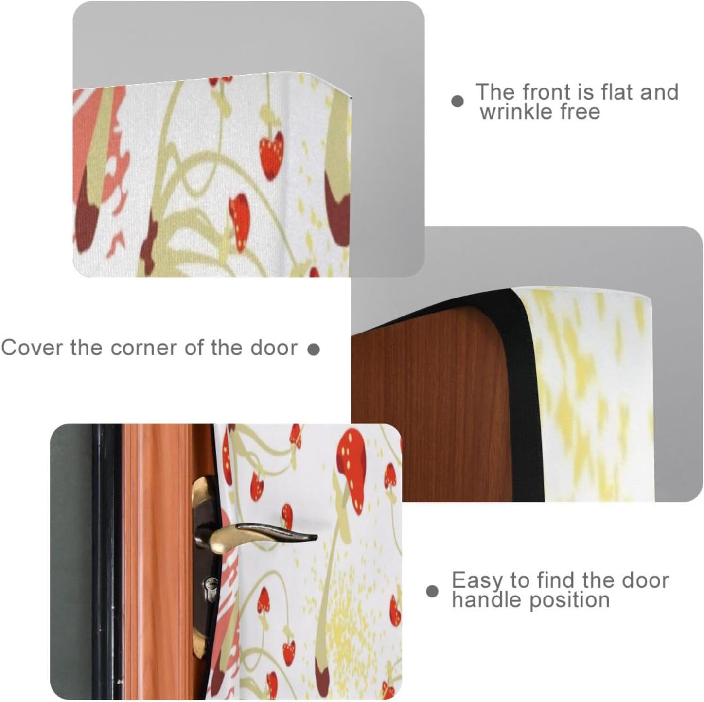 Susiyo Retro Abstract Mushrooms Christmas Door Cover Stretch Fabric 32x79 in