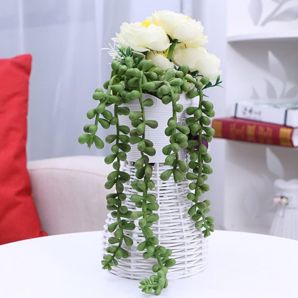 FLIPPED 3 Pack Artificial Plant Succulent Hanging String of Pearls Plants