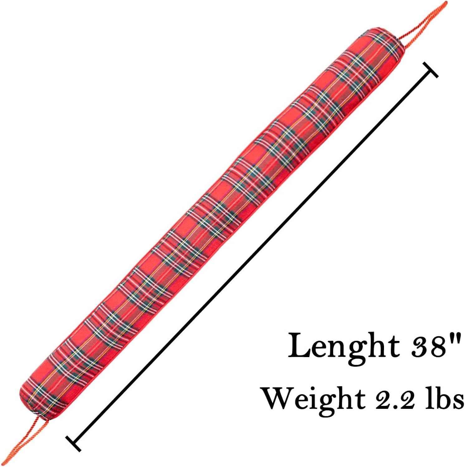 Sunolga 38 Inch Draft Stopper with Buffalo Plaid Cover