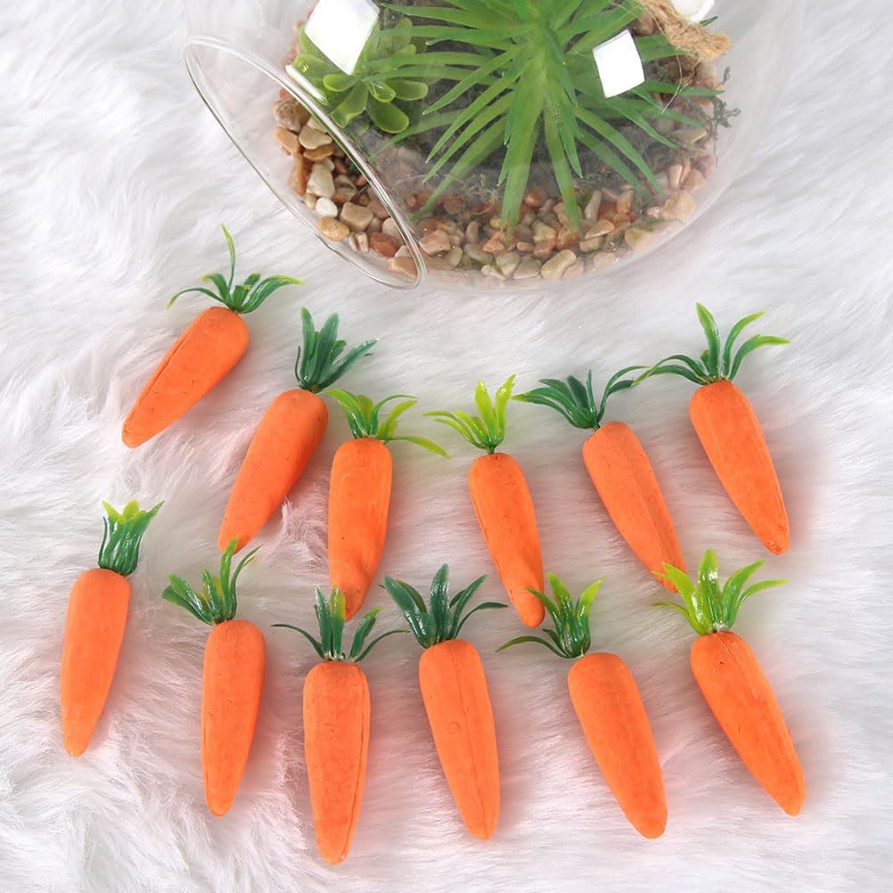 LOGOFUN 24PCS Artificial Carrots for Easter Decor DIY Crafts