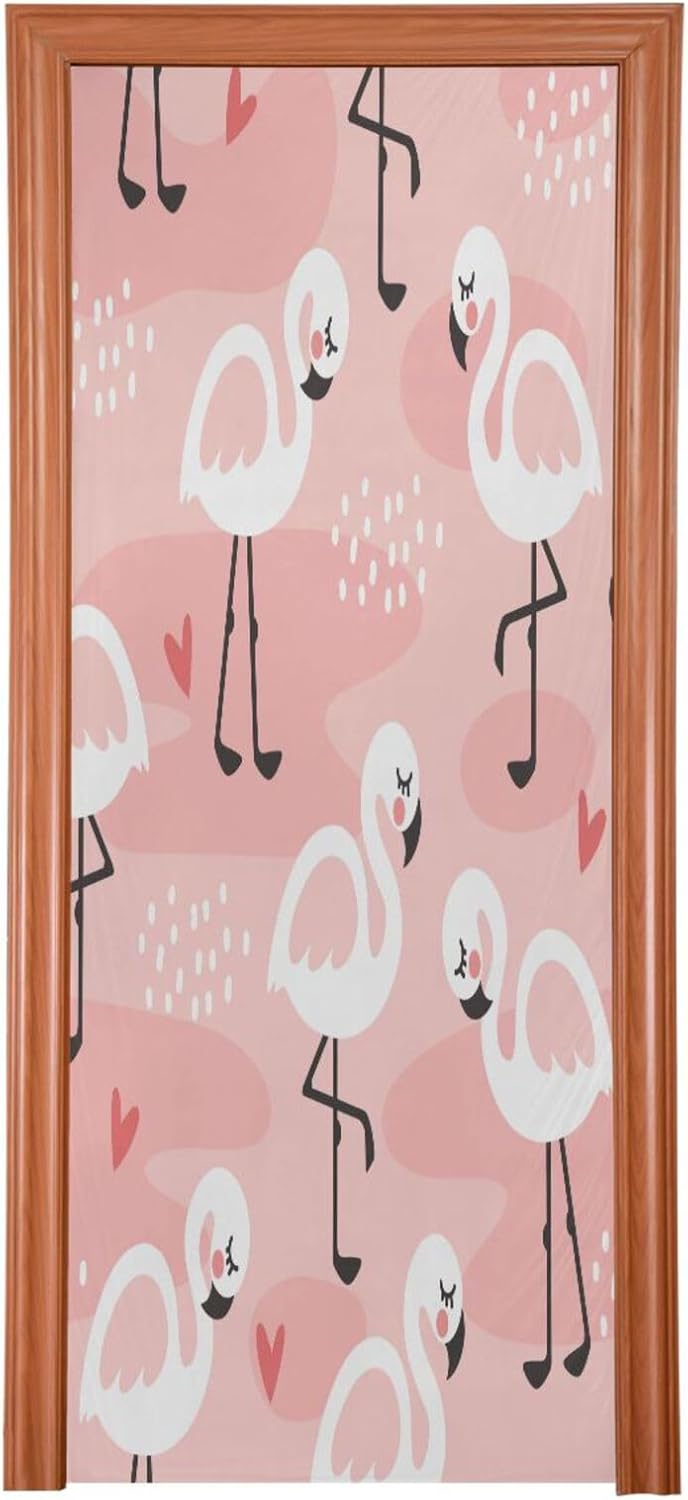 Susiyo Pink Flamingo Halloween Door Cover 32x79 in