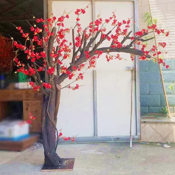 QIUPAI Artificial Plum Blossom Tree 1mx08m