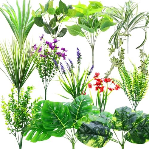 14 Bundles Artificial Plants Outdoor Greenery