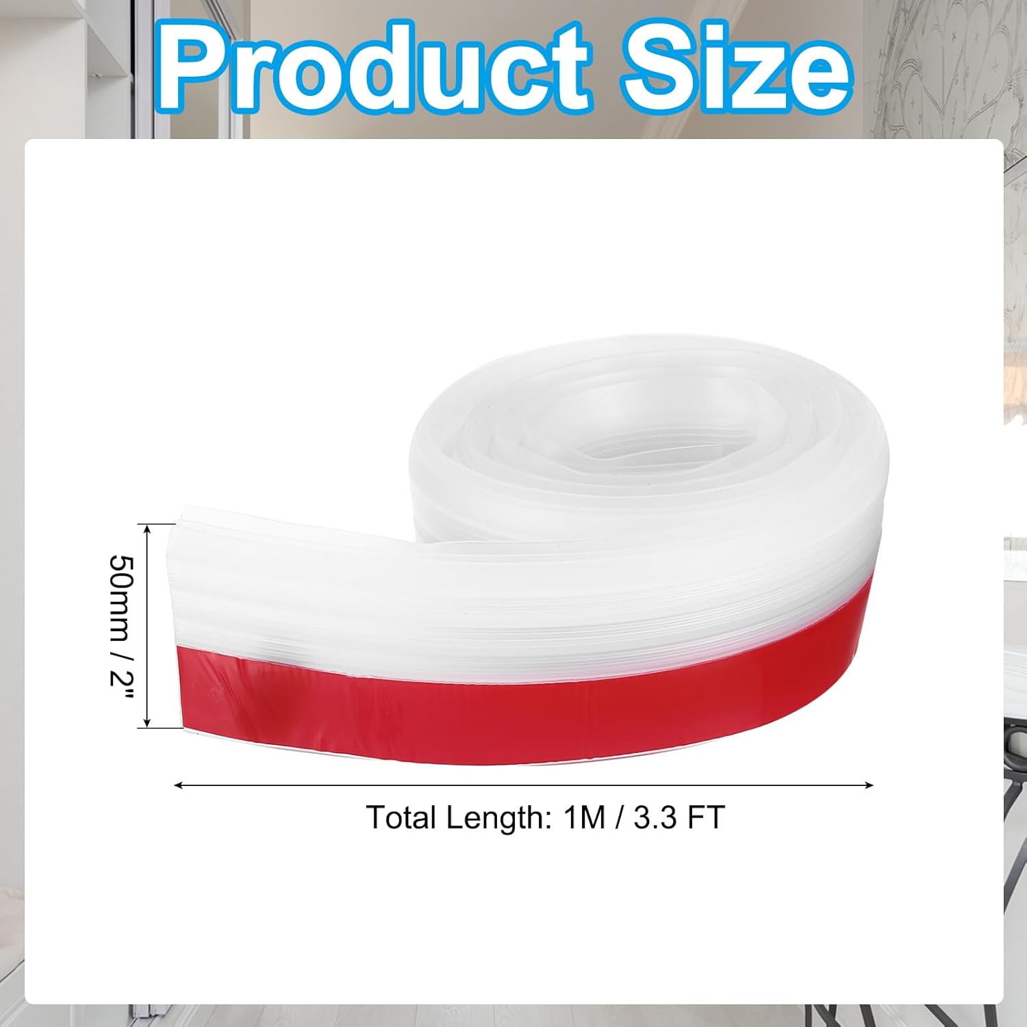 PATIKIL Door Draft Stopper 33FT Transparent Silicone Under Door Seal