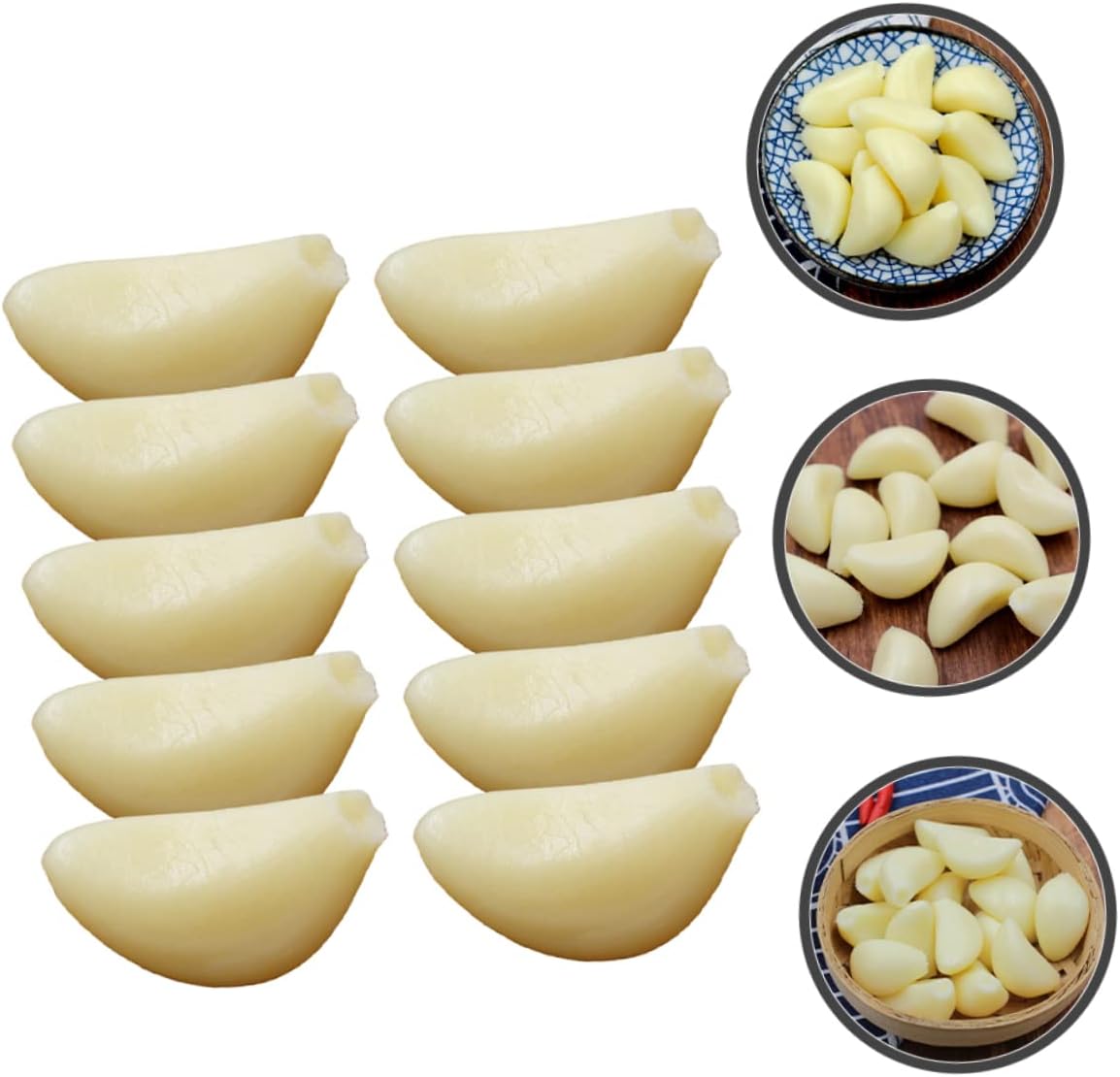 10pcs Simulated Garlic Cloves for Photography and Display