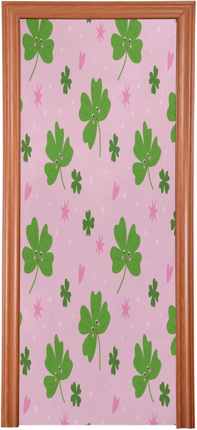 Susiyo Green Clover Leaves Halloween Door Cover