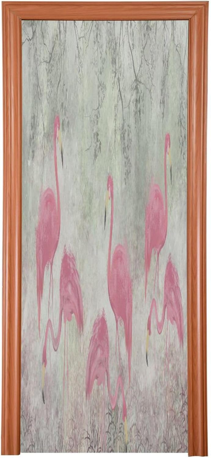 Susiyo Cute Exotic Flamingos Halloween Door Cover