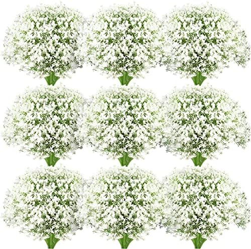 Ysleen 100pcs White Artificial Baby Breath Flowers for Decorations