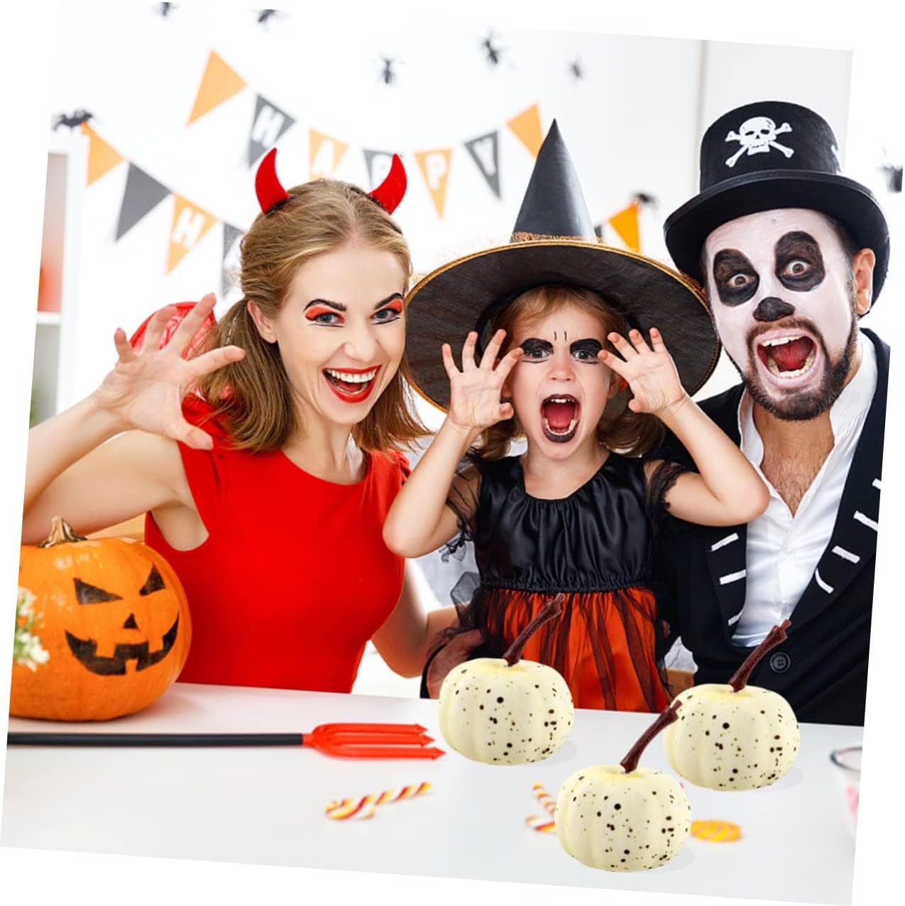 20pcs Lifelike Artificial Pumpkins Halloween Decor