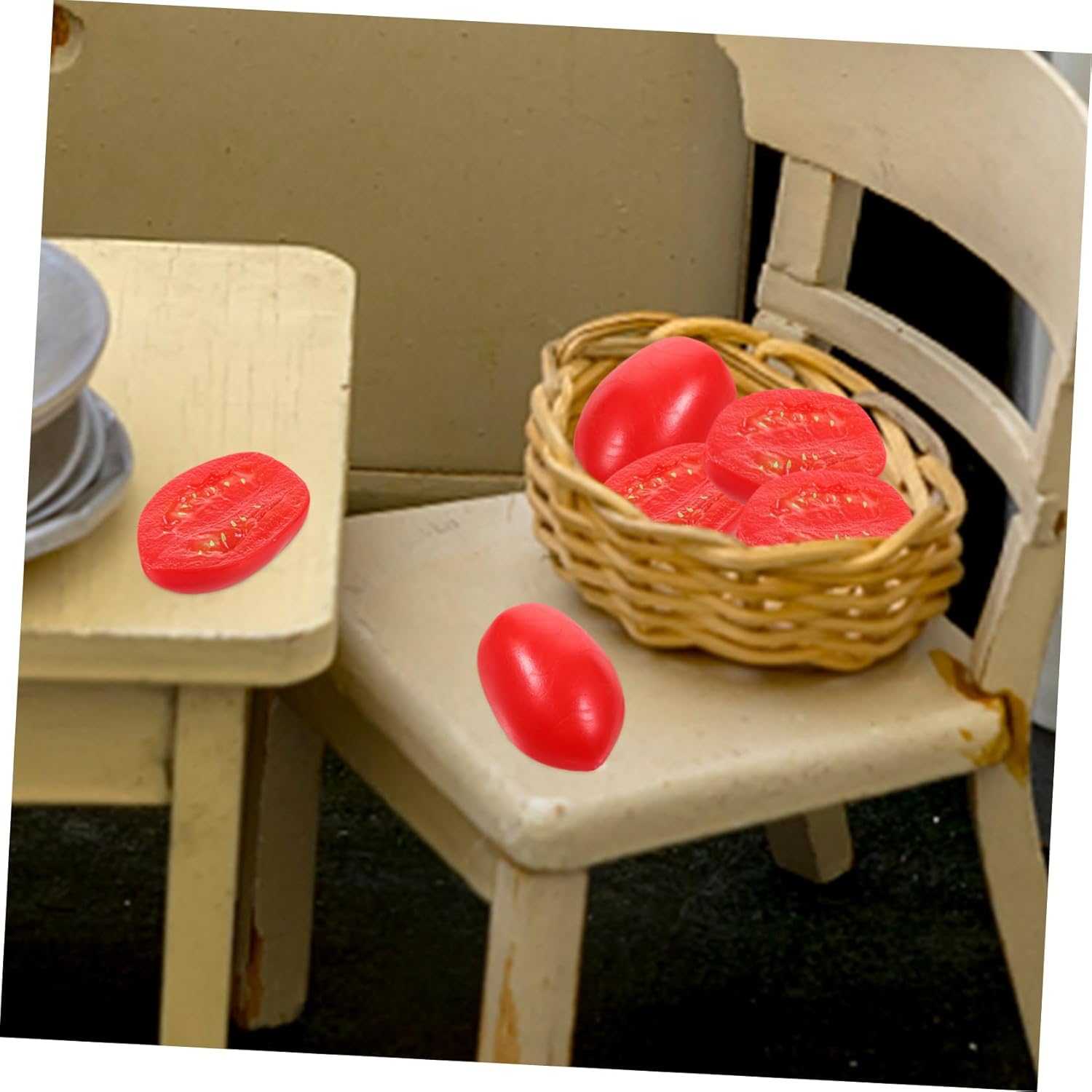 Garneck 10pcs Artificial Half Cherry Tomato Decorative Props