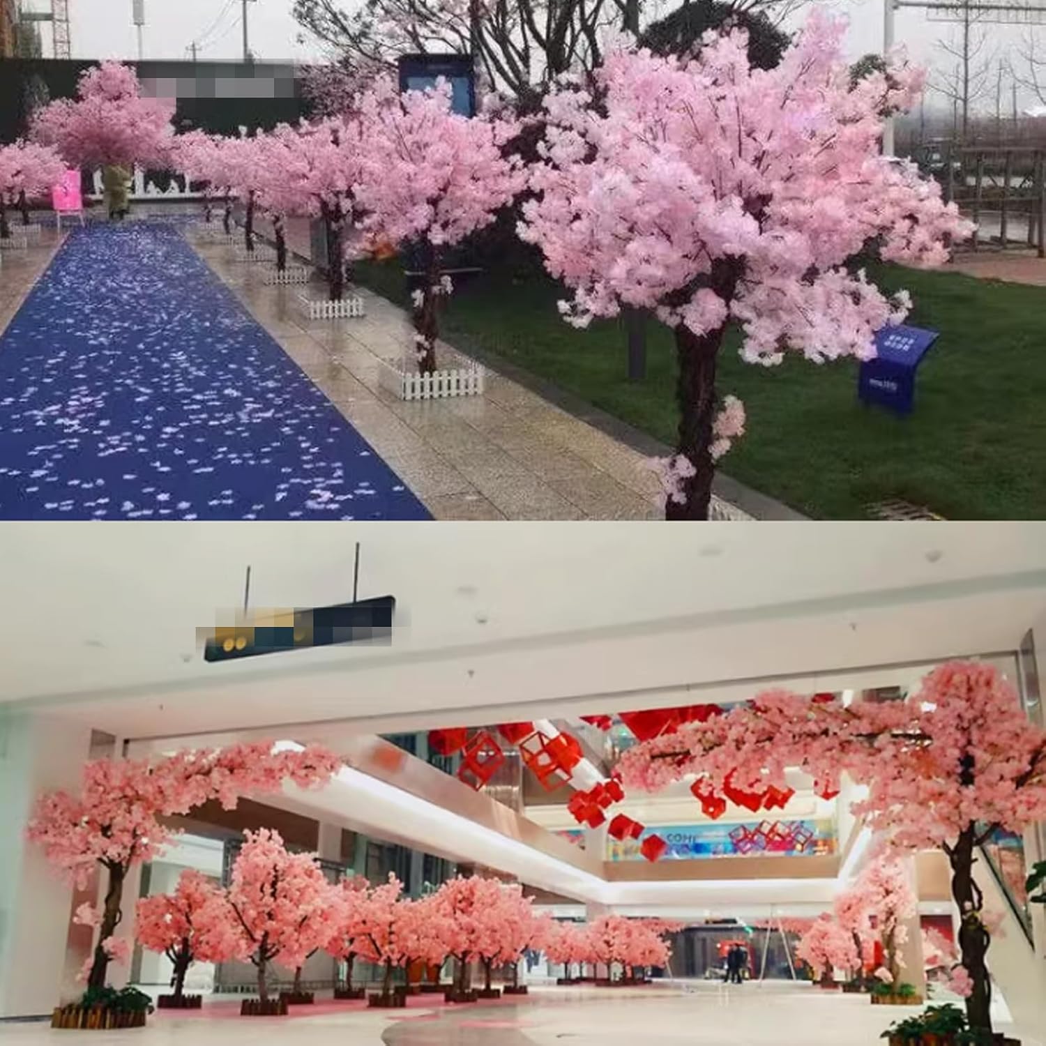 Japanese Silk Flower Cherry Blossom Tree 1x06m Artificial Decor